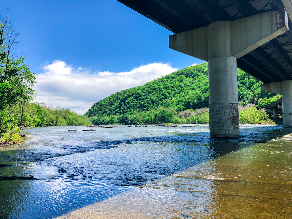 View underneath the Shenandoah River Bridge